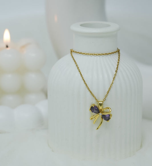 Grace Bow 18k Gold Plated Pendant