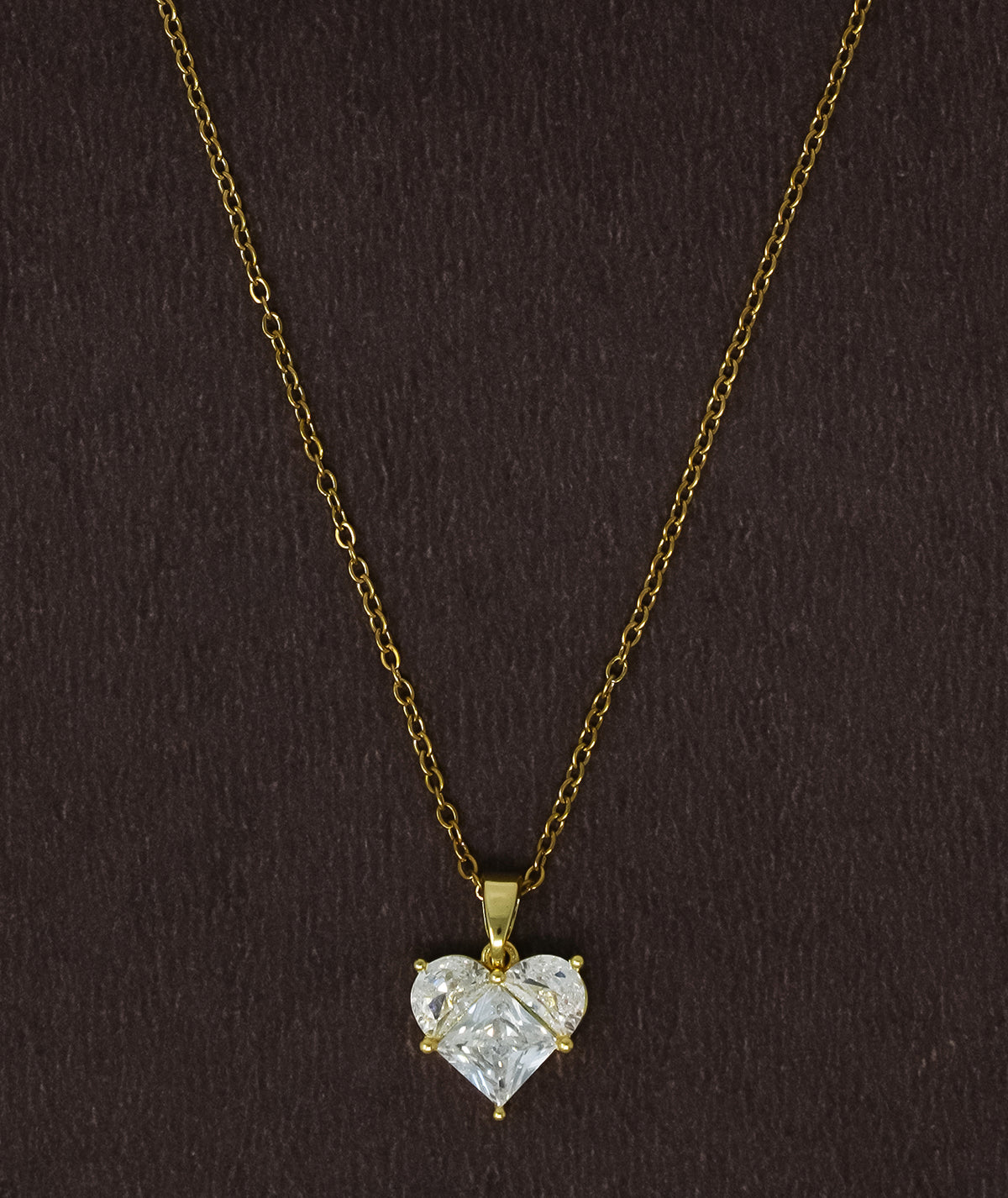 Heart Desire crystal stone 18k Gold Plated Pendant
