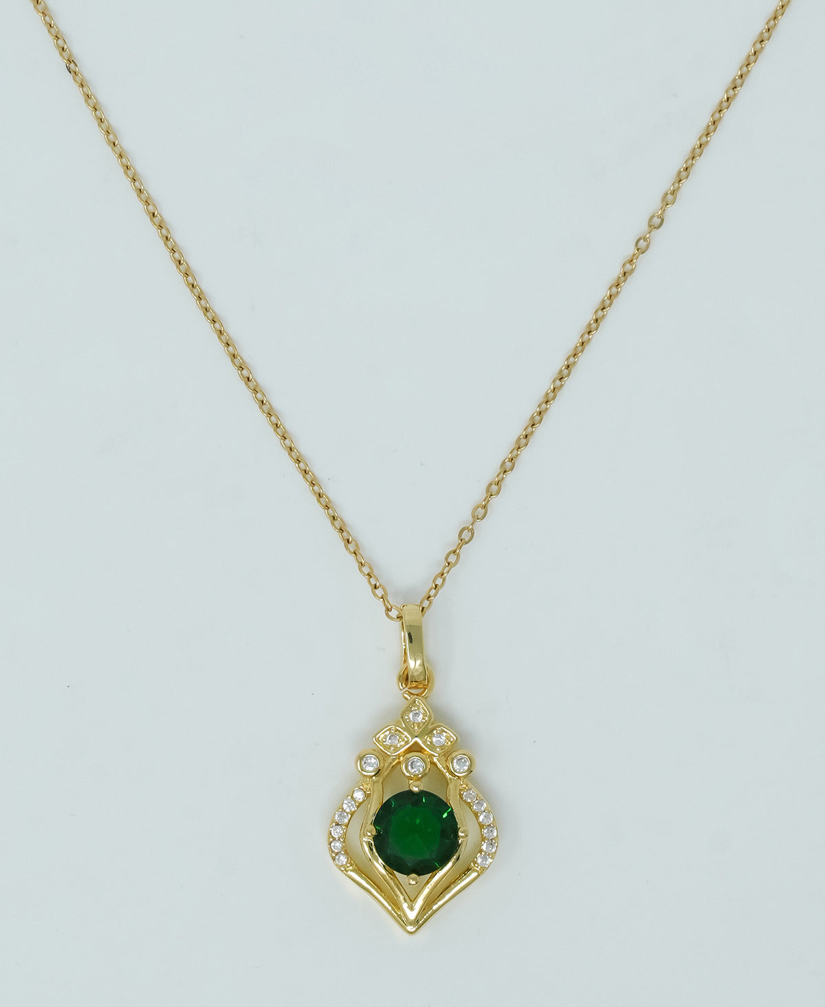 Emerald droplet dew 18k Gold Plated Pendant