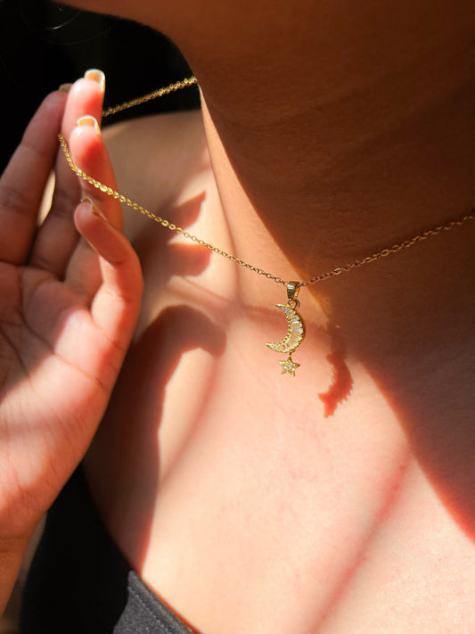 Twilight moon charm 18k gold Plated Pendant