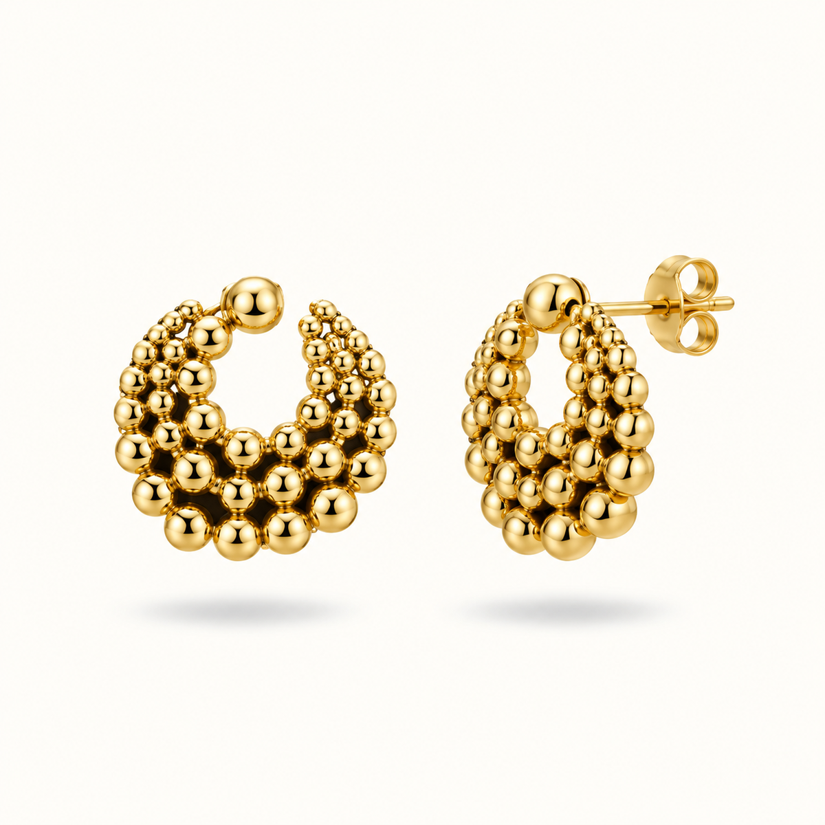 Golden Beads Luxe Hoops