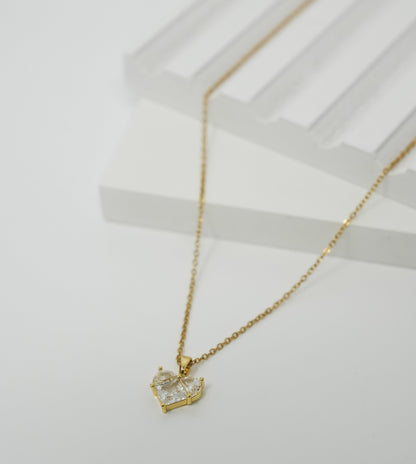 Heart Desire crystal stone 18k Gold Plated Pendant