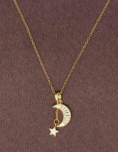 Twilight moon charm 18k gold Plated Pendant