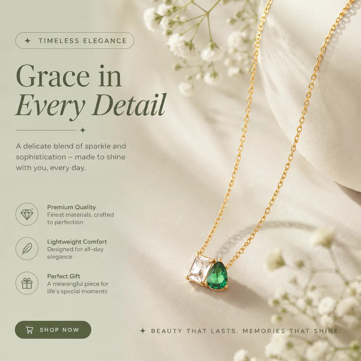 Emerlle Duo Pendant Necklace For Women