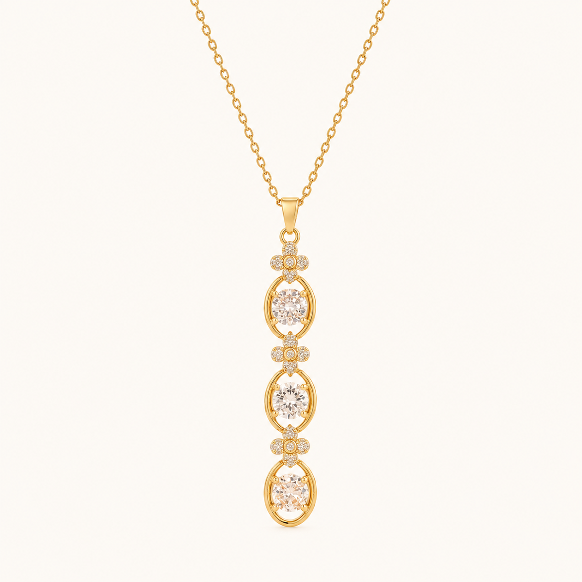 Drop Stone 3 Layered Necklace For Women