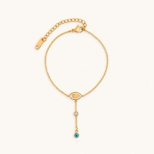 Golden Evil Eye Drop Bracelet For Women