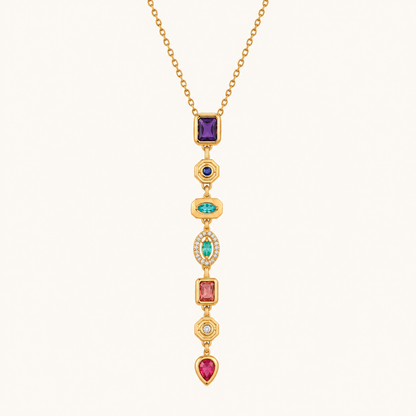 Aurora 5 stone layer pendant