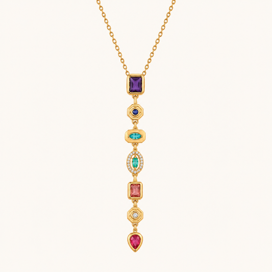 Aurora 5 stone layer pendant
