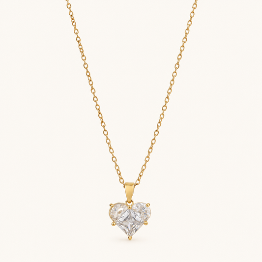 Heart Desire crystal stone 18k Gold Plated Pendant