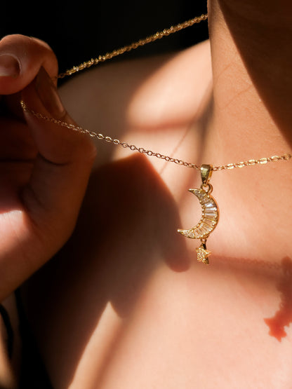 Twilight moon charm 18k gold Plated Pendant