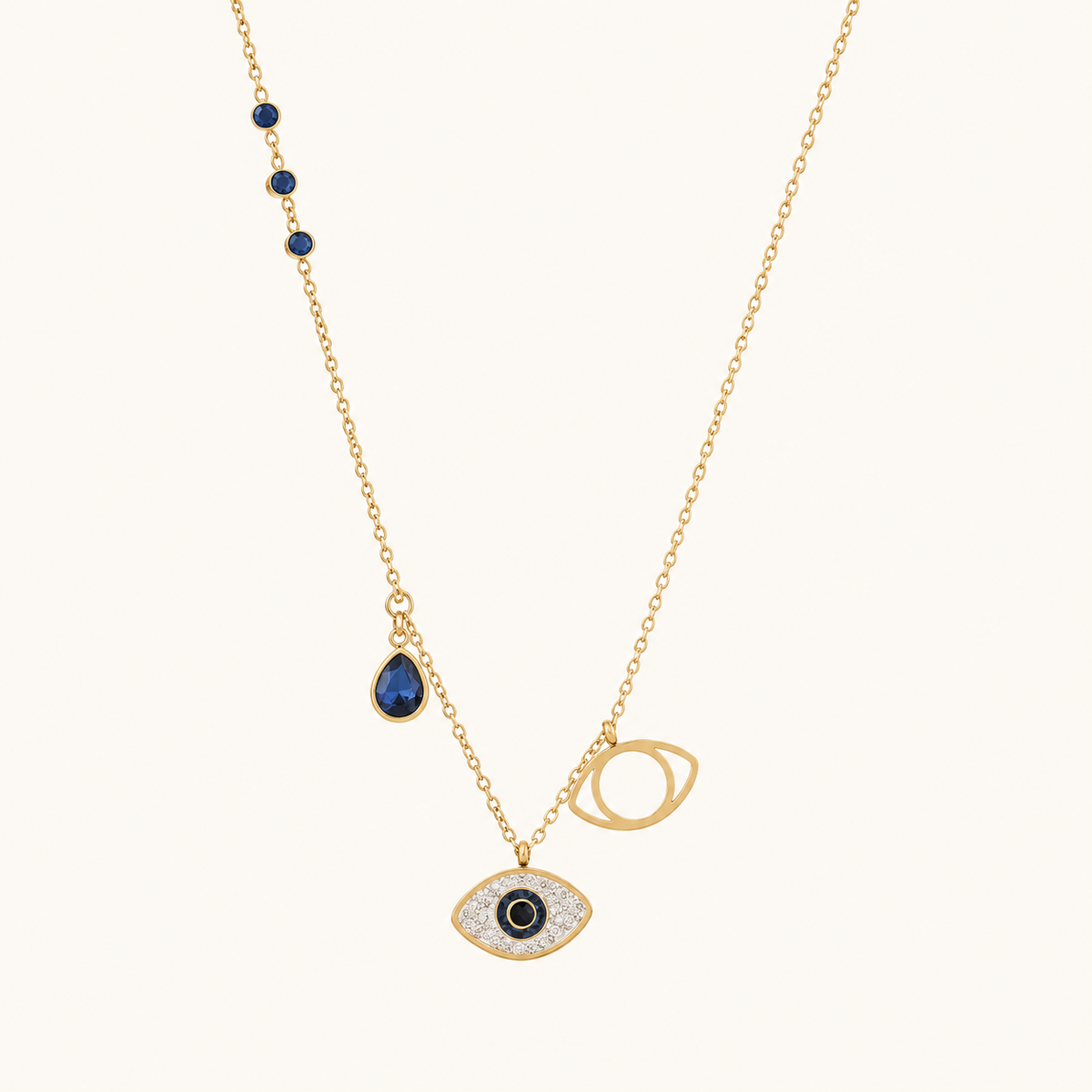 Evil eye 2 layer charm 18k Gold Plated Pendant