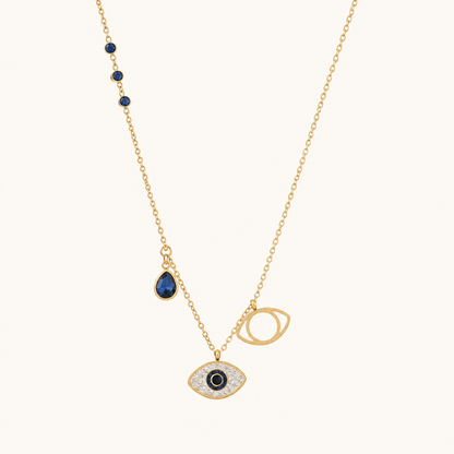 Evil eye 2 layer charm 18k Gold Plated Pendant