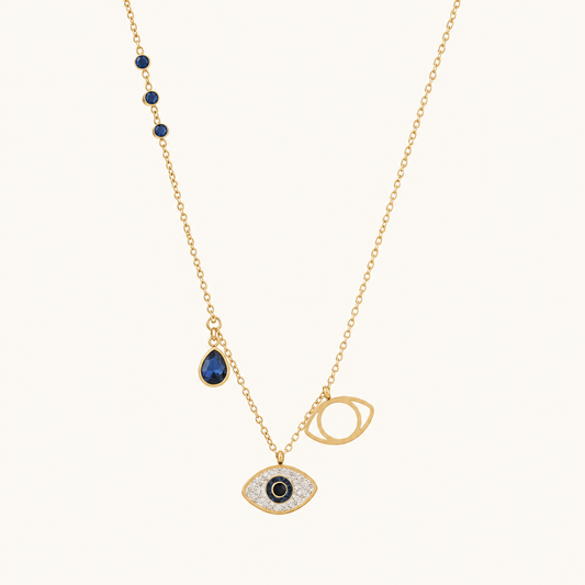 Evil eye 2 layer charm 18k Gold Plated Pendant