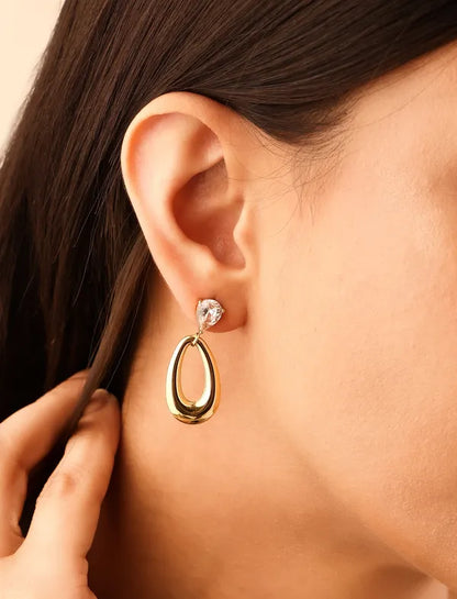 Luxe Loop Drop Stud Earrings For Women