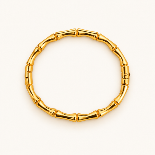 Golden Bamboo Luxe Bangle For Women