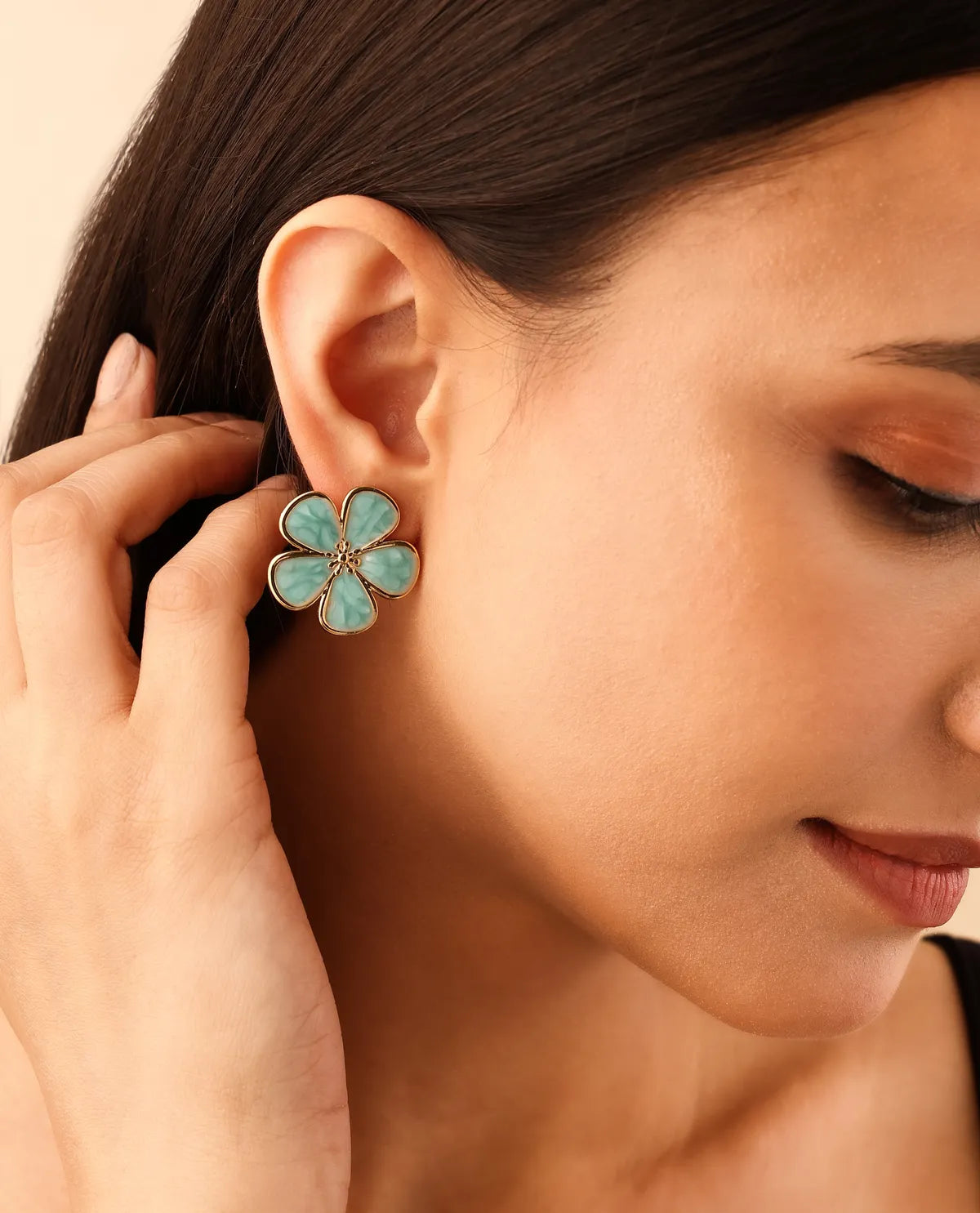 Luxe loop & marina petal Stud Earrings For Women (Combo of 2)