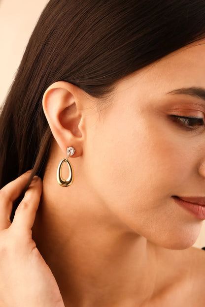 Luxe loop & marina petal Stud Earrings For Women (Combo of 2)