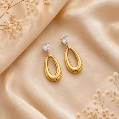 Luxe Loop Drop Stud Earrings For Women